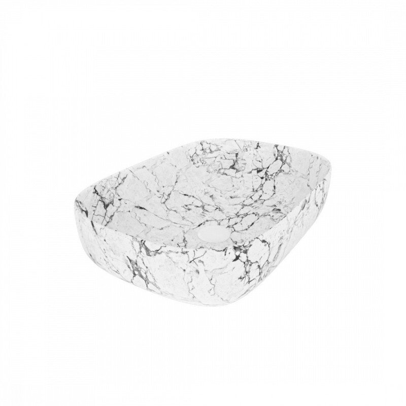 Изображение товара Раковина Maretti Florenza FL13NS66-740MR 61 см фарфор накладная белый мрамор