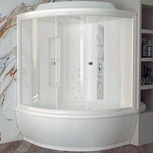 Изображение товара Душевой бокс Радомир Калифорния 155x155 см с высокой крышей и тропическим душем