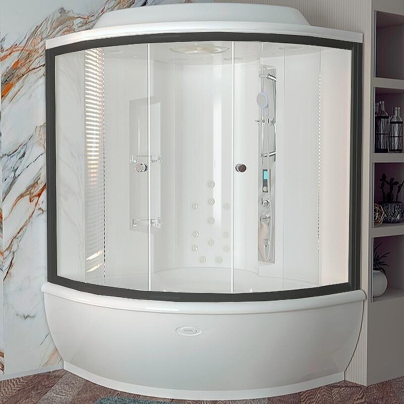 Изображение товара Душевой бокс Радомир Калифорния 155x155 см с высокой крышей стекло прозрачное