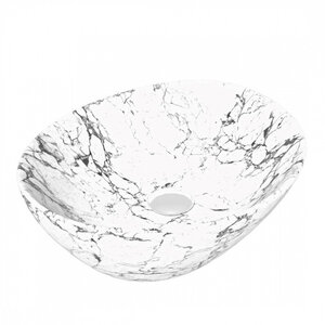 Изображение товара Раковина Maretti Eleganza EN13NS87-740MR, 41 см, фарфор, белый мрамор