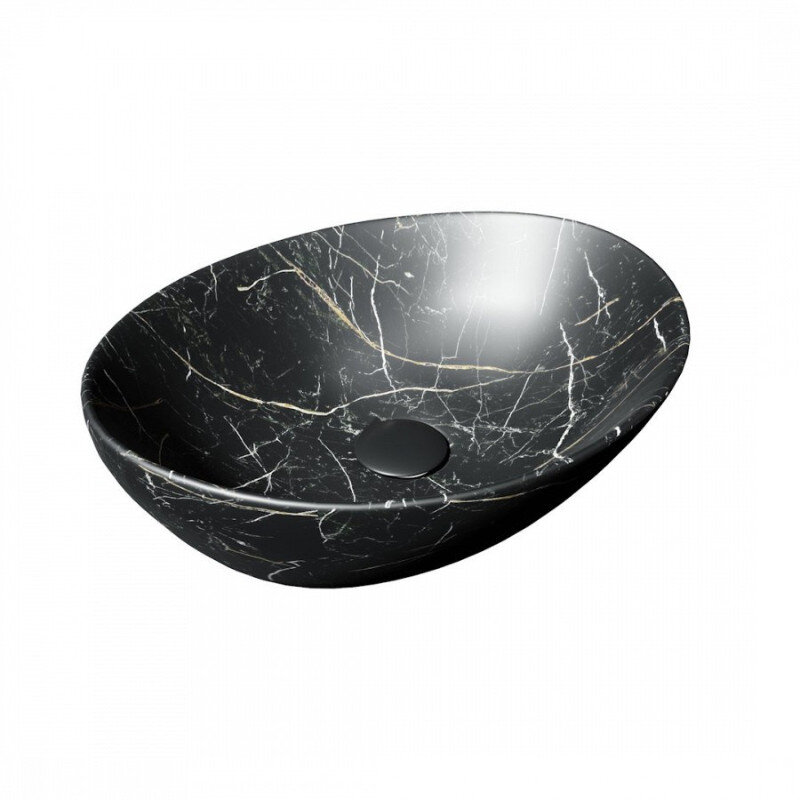 Изображение товара Раковина Maretti Eleganza EN13NS87-560MR 41 см овальная фарфор черный мрамор