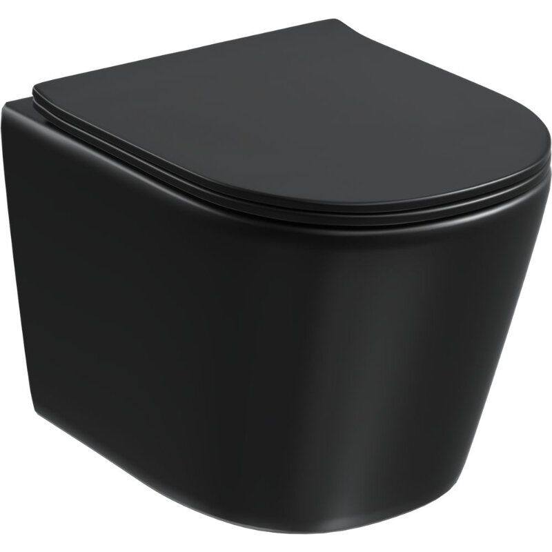 Изображение товара Подвесной унитаз Grossman Торнадо GR-4477BMSQ безободковый черный матовый