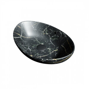 Изображение товара Раковина Maretti Eleganza EN13NS48-560MR, 60 см, фарфор, накладная, черный мрамор