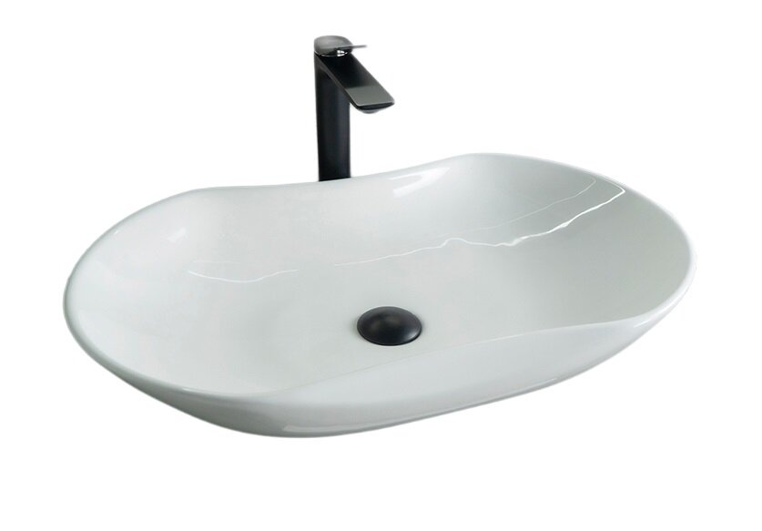 Изображение товара Раковина Gid Lago N9175 51128 66 см овальная накладная фаянс белая Испания