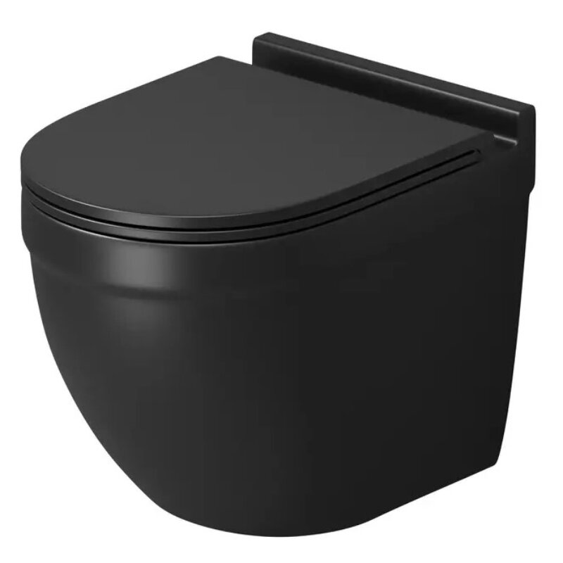 Изображение товара Подвесной унитаз Grossman Торнадо GR-4483BMSQ черный матовый безободковый с микролифтом