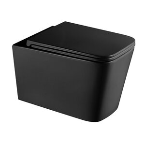 Изображение товара Подвесной унитаз Grossman Торнадо GR-4441BMSQ безободковый с микролифтом черный матовый