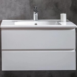 Изображение товара Тумба под раковину Armadi Art Capolda 85 см белая влагостойкий ЛДСП подвесная