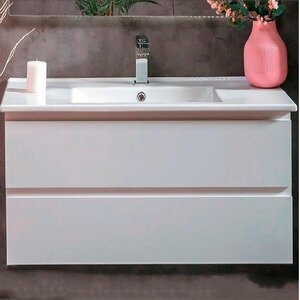 Изображение товара Тумба под раковину Armadi Art Capolda 849-100-W 100 см белая подвесная