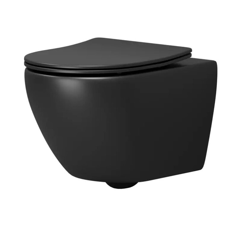 Изображение товара Подвесной унитаз Grossman Торнадо GR-4457BMSQ черный матовый безободковый