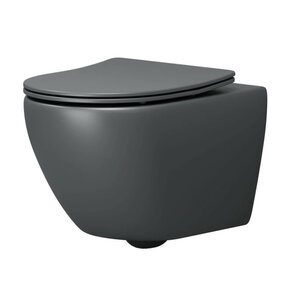 Изображение товара Подвесной унитаз Grossman Торнадо GR-4457GMSQ, безободковый, крышка-сиденье микролифт, серый матовый