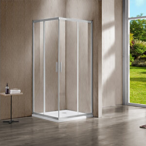 Изображение товара Душевой уголок Vincea Garda VSS-1G9012CLBN, 120 x 90 см, стекло прозрачное, профиль брашированный никель