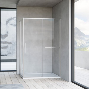 Изображение товара Душевой уголок Vincea Slim Soft VSR-1SS9012CLBN, 120 x 90 см, стекло прозрачное, профиль брашированный никель