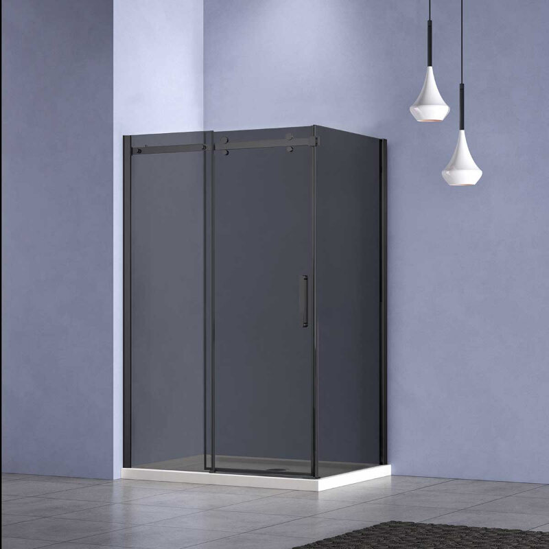 Изображение товара Душевой уголок Vincea Como N VSR-4CN8014CGB 140x80 см стекло тонированное черный профиль