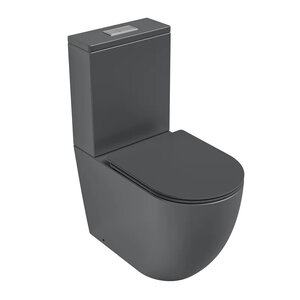 Изображение товара Унитаз напольный Grossman Торнадо GR-4494GMSQ, безободковый, крышка-сиденье микролифт, серый матовый