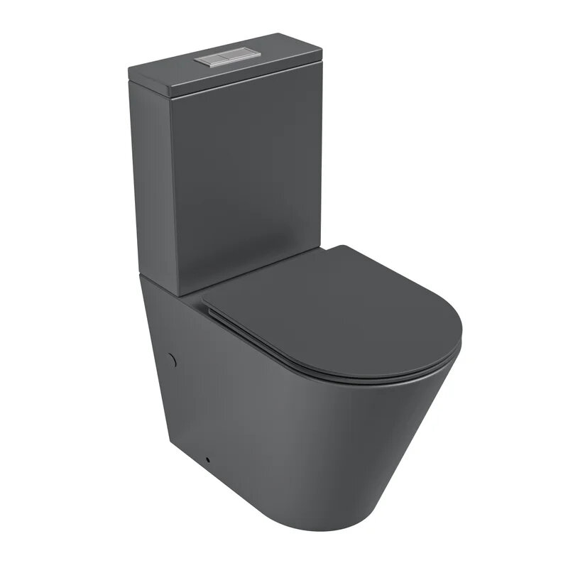 Изображение товара Унитаз напольный Grossman Торнадо GR-4458GMSQ безободковый с микролифтом серый матовый