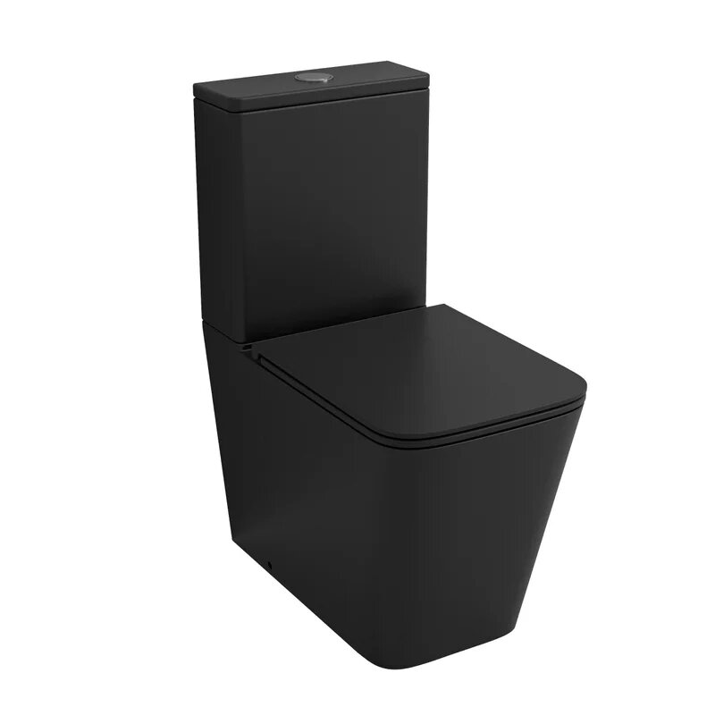 Изображение товара Унитаз напольный Grossman Торнадо GR-4418BMSQ безободковый черный матовый, двухрежимный