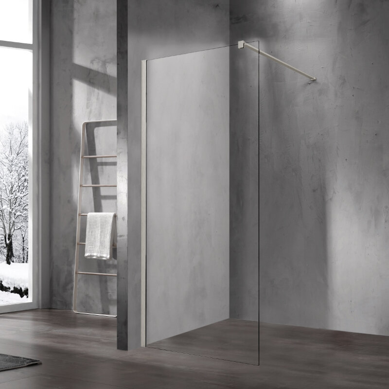 Изображение товара Душевая стенка Vincea Walk-In VSW-1H700CLBN, 70 см, со свободным входом, стекло прозрачное, профиль брашированный никель