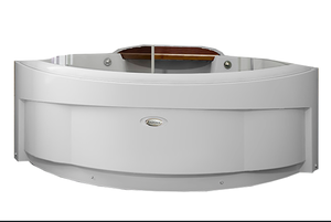 Изображение товара Душевой поддон Радомир Даниэла 1-01-2-0-0-073, 140 х 140 см, рама-подставка, сифон, слив-перелив автомат, фронтальный экран в комплекте, четверть круга, акрил, белый