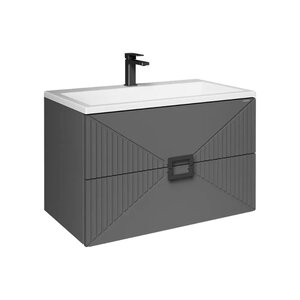 Изображение товара Тумба под раковину Grossman Луксор 1010059, 100 см, подвесная, цвет графит матовый