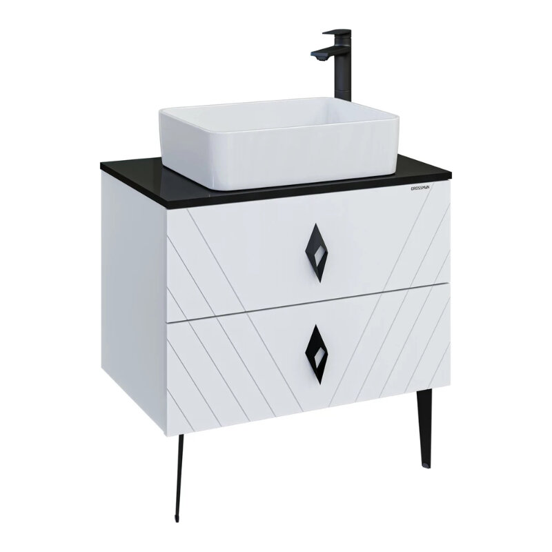 Изображение товара Тумба под раковину Grossman Вива 107012, 70 см, напольная, цвет белый глянец