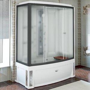 Изображение товара Душевой бокс Радомир Элис 1-04-6-2-0-0941, 168 х 85 см, стекло матовое, профиль черный, правосторонний