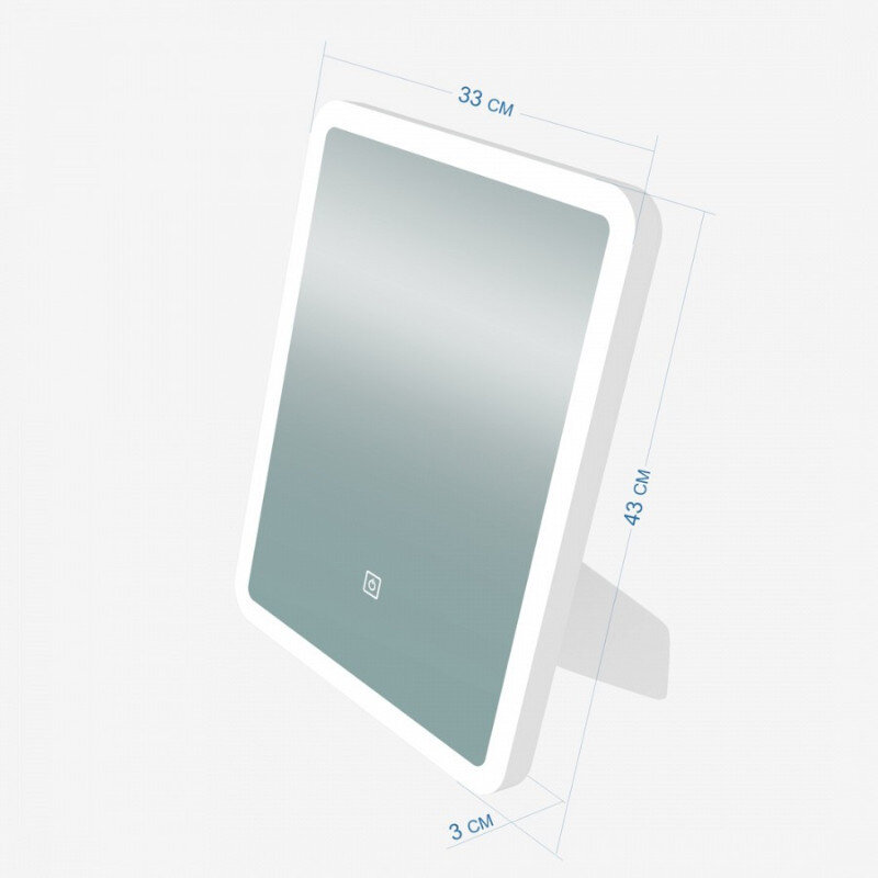 Изображение товара Зеркало косметическое Maretti Florenza FL143343K33EL, 33 х 43 см, LED подсветка, сенсорный выключатель, цвет рамы белый