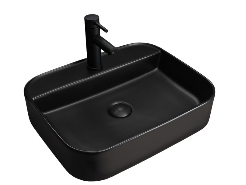 Изображение товара Раковина Gid Geometrico Bm9550 53364, 50 см, фаянс, черная матовая Изображение товара Раковина Gid Geometrico Bm9550 53364, 50 см, фаянс, черная матовая