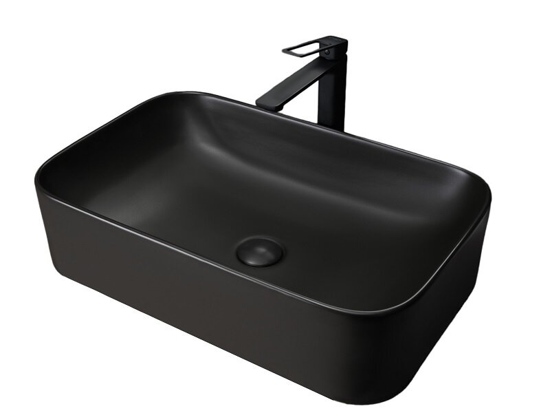 Изображение товара Раковина Gid Geometrico Bm9599 53366, 61 см, фаянс, черная матовая Изображение товара Раковина Gid Geometrico Bm9599 53366, 61 см, фаянс, черная матовая