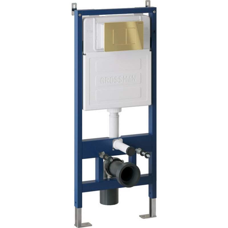 Изображение товара Инсталляция для унитаза Grossman Classic 97.04.30M с механической кнопкой в синем цвете