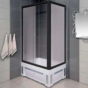 Изображение товара Душевой уголок Радомир Верчелли 1-03-6-1-0-0131, 120 x 80 см, стекло матовое, профиль черный, левосторонний