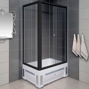 Изображение товара Душевой уголок Радомир Верчелли 1-03-6-2-0-0130, 120 x 80 см, стекло прозрачное, профиль черный, правосторонний