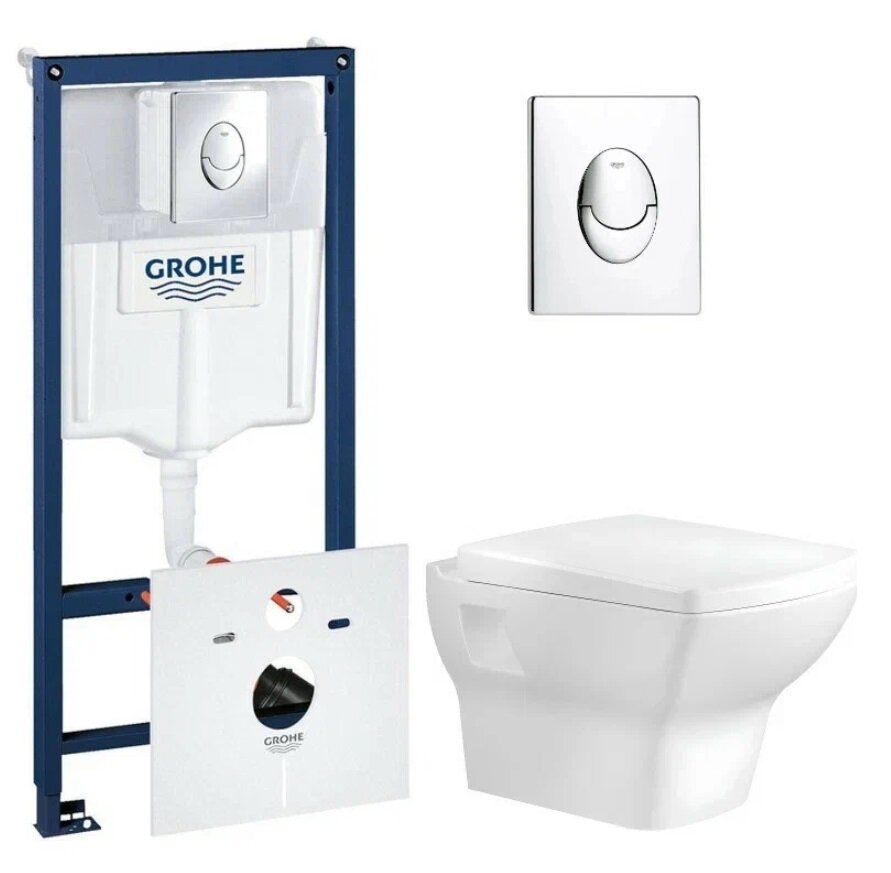 Изображение товара Инсталляция с унитазом и функцией биде Bien Dor GRH750DORVP1 белый, подвесной, двухрежимный смыв