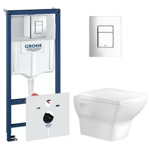 Изображение товара Инсталляция с унитазом Bien Dor GRH775DORVP1, с функцией биде, сиденье микролифт, клавиша смыва хром, с пневматическим управлением, белый