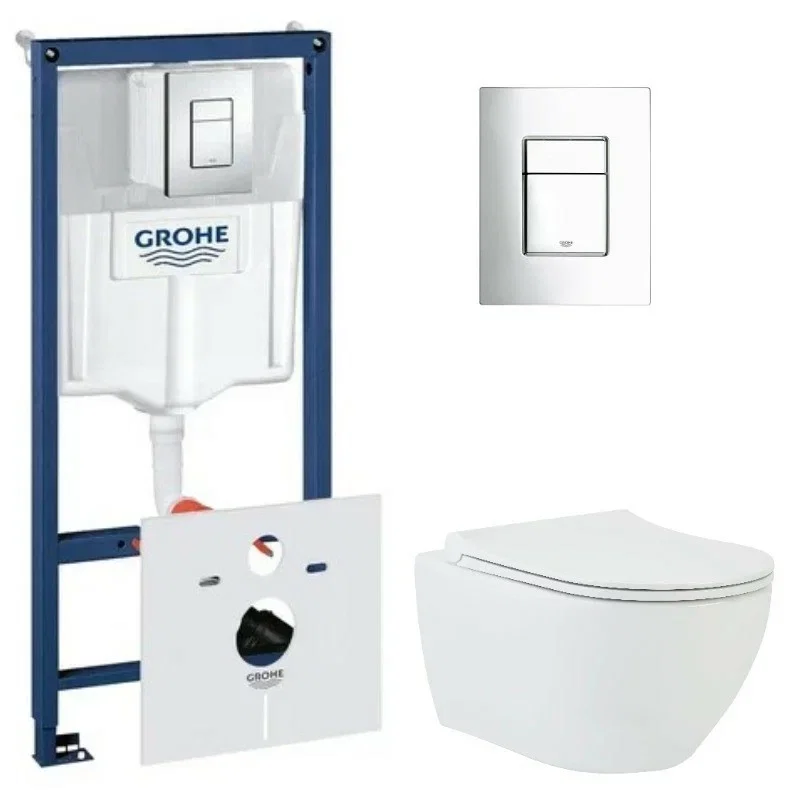 Изображение товара Подвесной унитаз BeWash Bogen GRH775303201 с пневматическим управлением