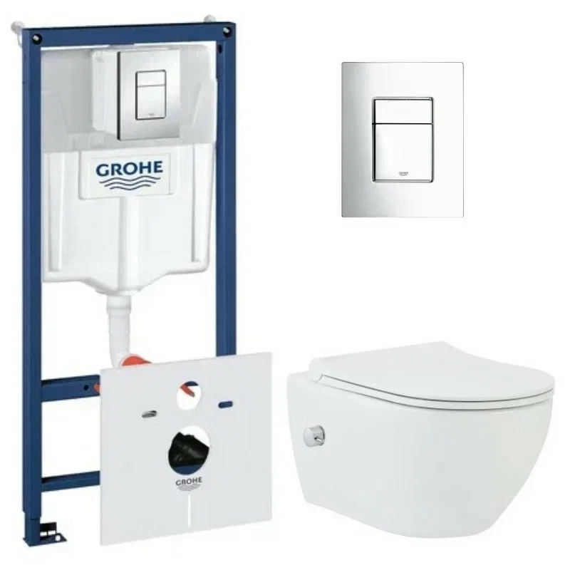 Изображение товара Унитаз с функцией биде и инсталляцией BeWash Bogen GRH775343601 белый