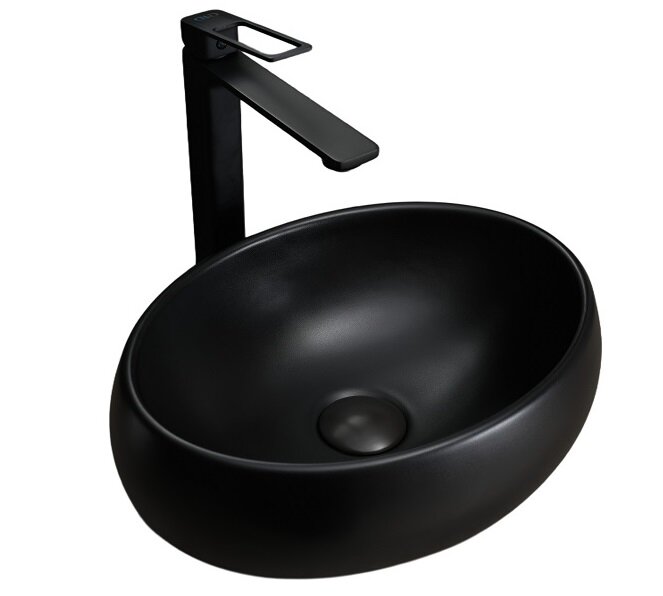 Изображение товара Раковина Gid Lago Bm9030ds 53384, 48 см, фаянс, черная матовая