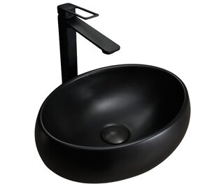 Изображение товара Стильная черная матовая раковина Gid Lago Bm9030ds 48 см