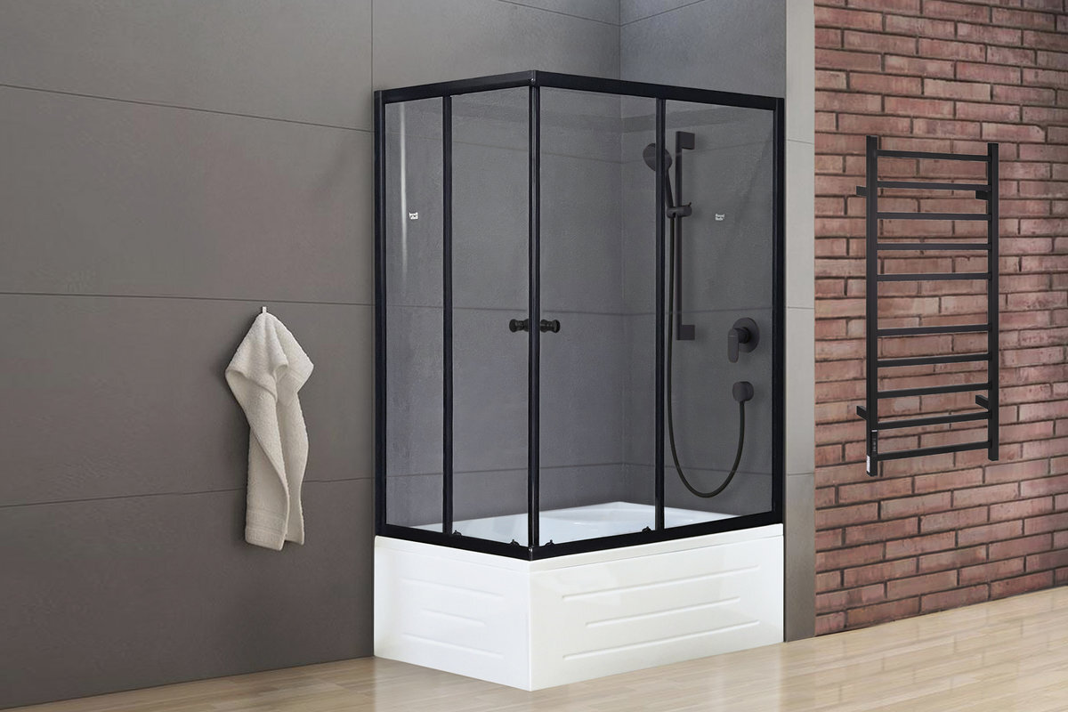 Изображение товара Душевой уголок Royal Bath RB8120BP-T-BL-L/R 120x80 см с прозрачным стеклом и черным профилем Изображение товара Душевой уголок Royal Bath RB8120BP-T-BL-L/R 120x80 см с прозрачным стеклом и черным профилем