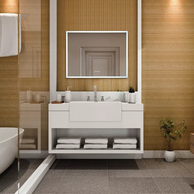 Изображение товара Зеркало с LED-подсветкой и часами Silver Mirrors Santana 80х60 см