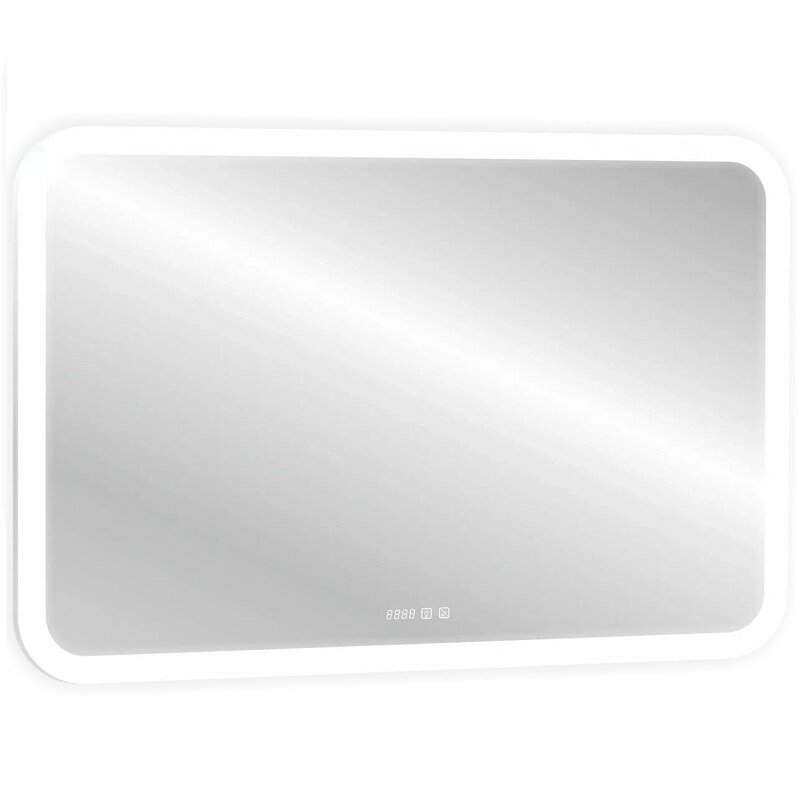 Изображение товара Зеркало Silver Mirrors Stiv LED-00002321, 120 х 80 см, с LED-подсветка, сенсор, двойной подогрев, часы