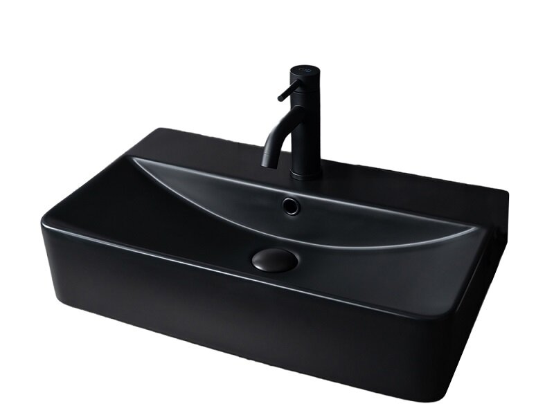 Изображение товара Раковина Gid Geometrico Bm1344 53361, 61 см, фаянс, черная матовая Изображение товара Раковина Gid Geometrico Bm1344 53361, 61 см, фаянс, черная матовая