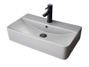 Изображение товара Геометричная накладная раковина Gid Geometrico 61 см серый фаянс