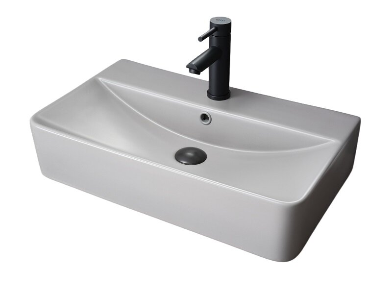 Изображение товара Раковина Gid Geometrico Gm1344 52236, 61 см, фаянс, серая матовая