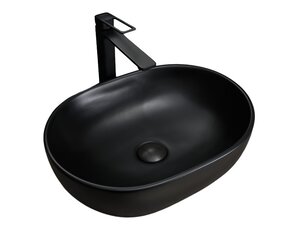 Изображение товара Раковина Gid Lago Bm9026b 53370 48 см овальная черная матовая накладная