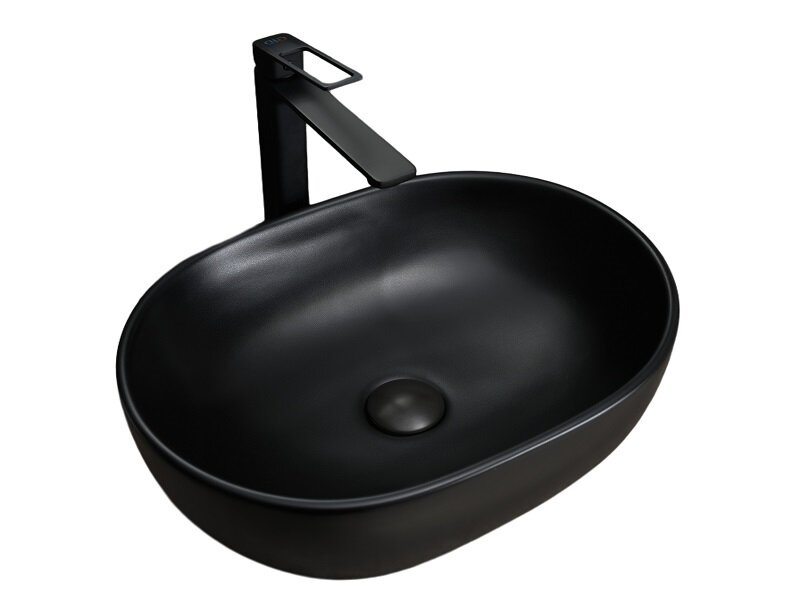 Изображение товара Раковина Gid Lago Bm9026b 53370, 48 см, фаянс, черная матовая Изображение товара Раковина Gid Lago Bm9026b 53370, 48 см, фаянс, черная матовая