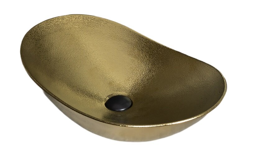 Изображение товара Раковина Gid Lago Gd9811 61 см с золотым покрытием и овальной формой