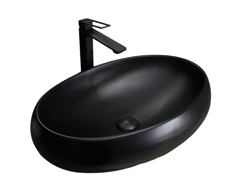 Изображение товара Раковина Gid Lago Bm9030a 53371, 60 см, фаянс, черная матовая Изображение товара Раковина Gid Lago Bm9030a 53371, 60 см, фаянс, черная матовая