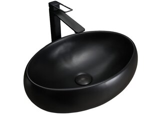 Изображение товара Раковина Gid Lago Bm9030b 48 см овальная черная матовая фаянс накладная Испания