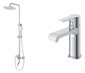 Изображение товара Комплект смесителей BelBagno AURORA-VSCM/LVM-CRM, для ванны и душа, для раковины, хром