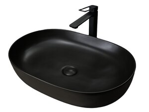 Изображение товара Раковина Gid Lago Bm1348 53355 61 см овальная черная матовая накладная